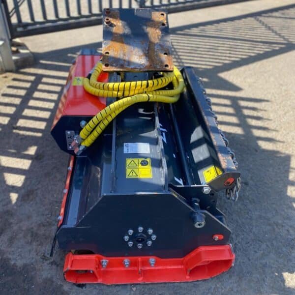 Industrial flail mower attachment with hydraulic hoses