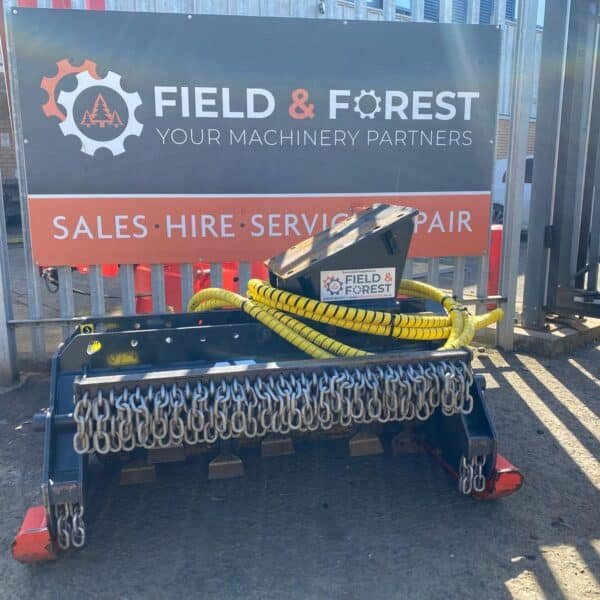 Forestry mulcher attachment outside Field & Forest premises