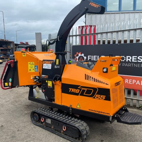 Tracked Först TR8D55 wood chipper in yard