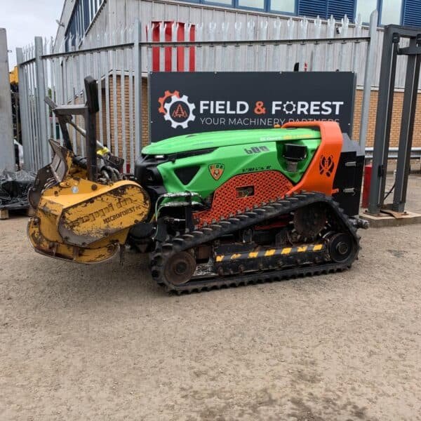 Tracked stump grinder outside machinery dealership