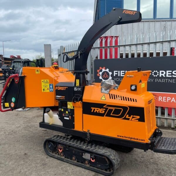 Tracked Först TR6D42 wood chipper outdoors