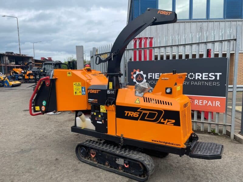 Tracked Först TR6D42 wood chipper outdoors